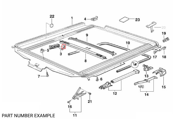 Genuine BMW Sunroof Guide Left Side - 54128119883