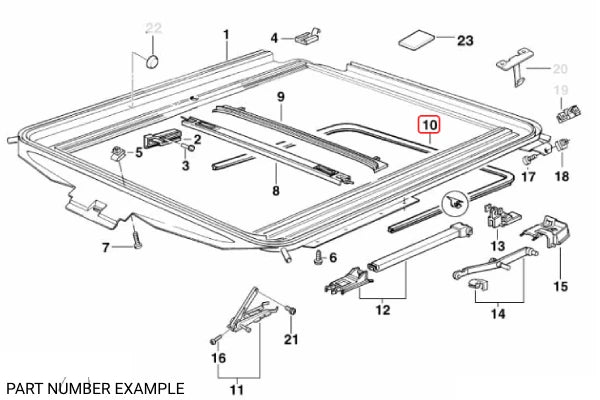 Genuine BMW Sunroof Frame Gasket for E36 - 54128220030