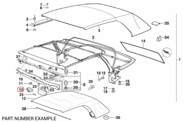 Genuine BMW Roof Lock Handle for Convertible - 54318163672