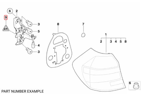 Genuine BMW Tail Light Socket - 61136984758