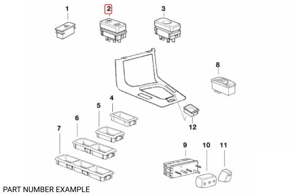 Genuine BMW Power Window Switch Back - 61311387388