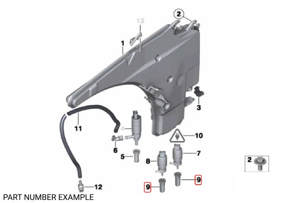 Genuine BMW Windscreen Washer Pump Strainer - 61667006063