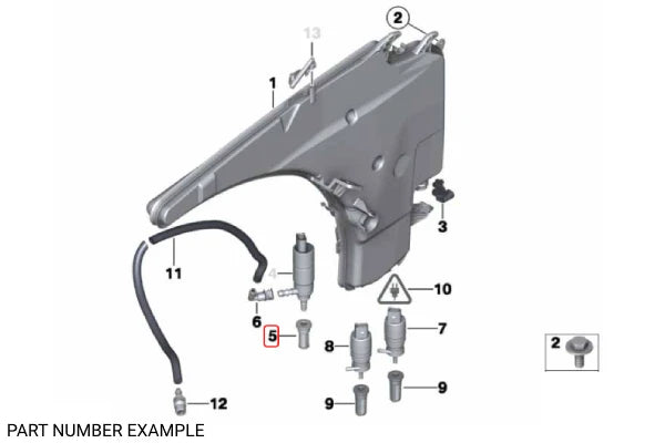 Genuine BMW Windscreen Washer Pump Strainer - 61678374382