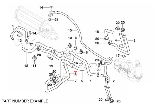 Genuine BMW Heater Hose - 64218367929