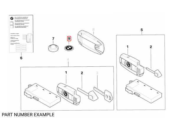 Genuine BMW Key Fob Emblem - 11mm - 66122155754