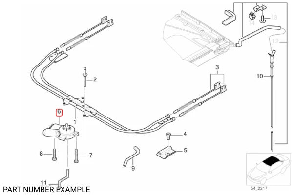 Genuine BMW Sunroof Motor - 67618380136