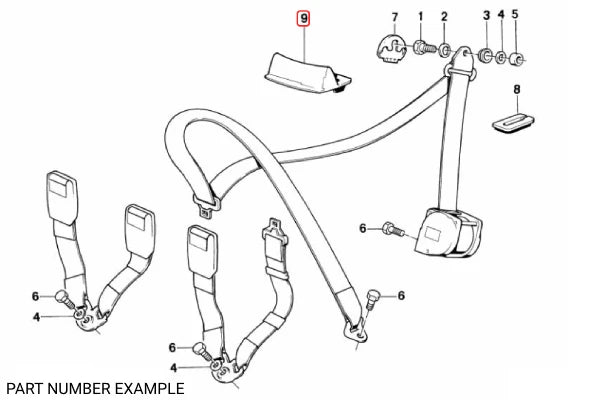 Genuine BMW Bow Rear Seat Belt Guide - 72111924947
