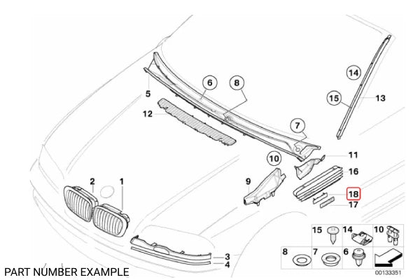 Genuine BMW E46 M3 Quarter Panel Emblem with Supporting Plate - 72127900605