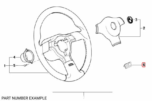 M Logo Badge for M-Tech Steering Wheel - 32332226479