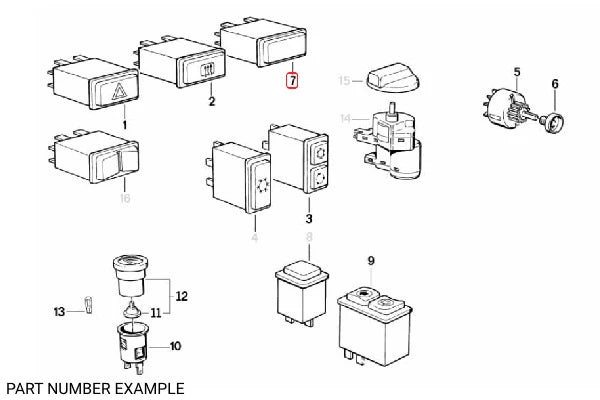 Power Windows Circuit Breaker Switch - 61311369375