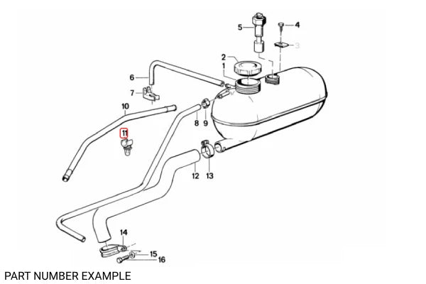 Expansion Tank Hose Clip - 17111712004