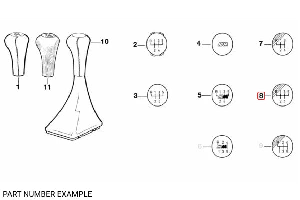 Shift Knob Emblem / 5-Speed with Mtech Stripes - 25111221612