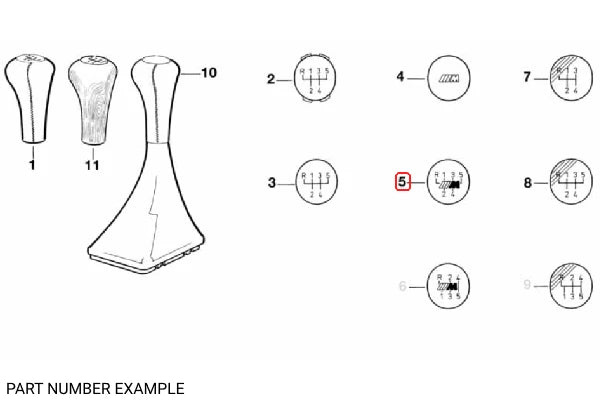 Genuine 5 Speed Shift Knob Emblem with M Logo - 25111221613