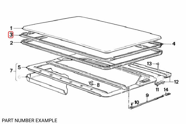Genuine Gasket Front Sunroof Lid (930mm) – 54128106928