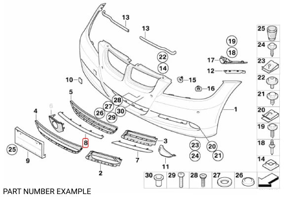 Genuine BMW Bumper Trim Finisher, Rod, Centre – 51117134095