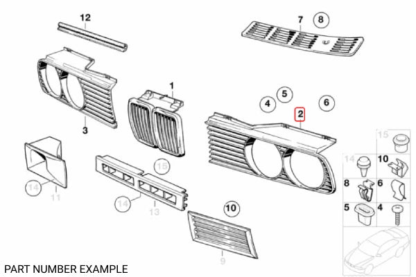 Genuine Front LHS E30 Grille – 51131945885