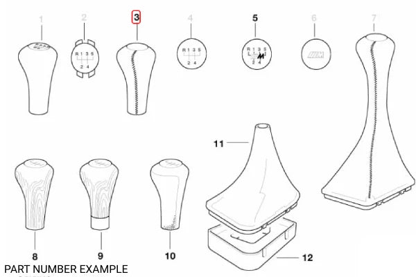 Genuine BMW 6-Speed M Leather Shift Knob – 25117896884