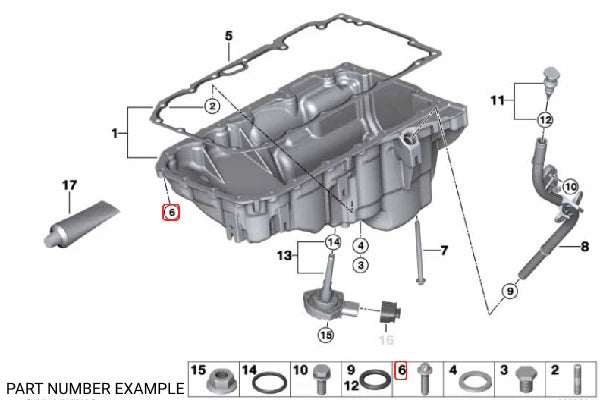 Genuine BMW Engine Oil Pan Bolt - 11138592611