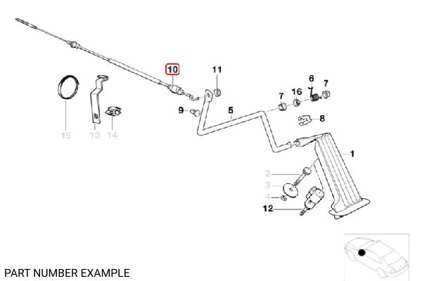 Genuine BMW Bowden Accelerator Cable for E36 – 35411164636