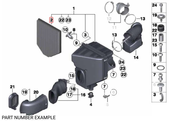 Genuine BMW Air Filter Element - 13717601868