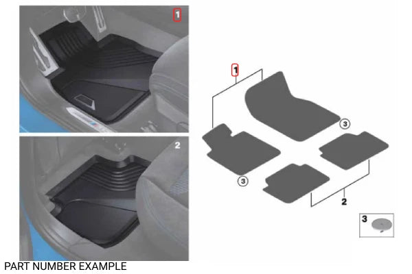 Genuine BMW All Weather Front Car Floor Mats Rubber Protector for F40 F44 - 51472469122