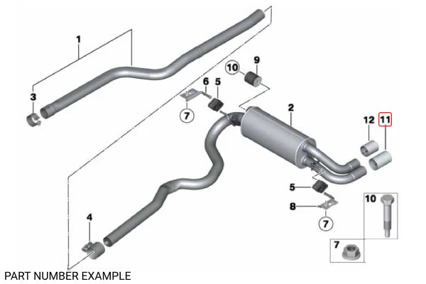 Genuine BMW Sport Line Black Chrome Exhaust Tip - 18307610639