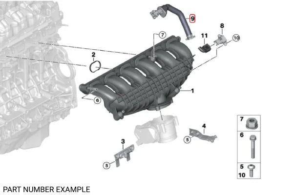 Genuine BMW Blow-By Vent Hose for N54 – 11157553949