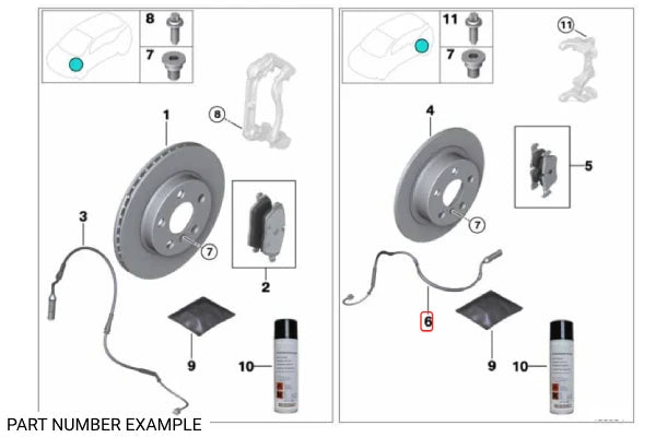 Genuine BMW Brake Pad Wear Sensor - 34356870350