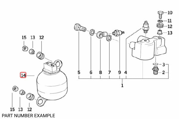 Genuine BMW Brake Pressure Accumulator - 34331162056