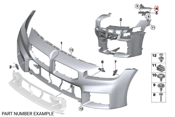 Genuine BMW Top Right Bumper Guide for G87 - 51118082162