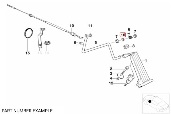 Genuine BMW Throttle Pedal Linkage Bushing - 35411163683