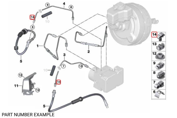 Genuine BMW Brake Line Cable Clips – 34521164653