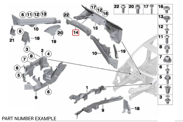 Genuine BMW Center Rain Tray / Engine Bay Partition for X5 X6 – 51717169421