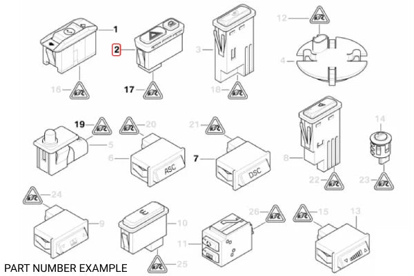 Genuine BMW Central Locking / Hazard Light Switch – 61318368920