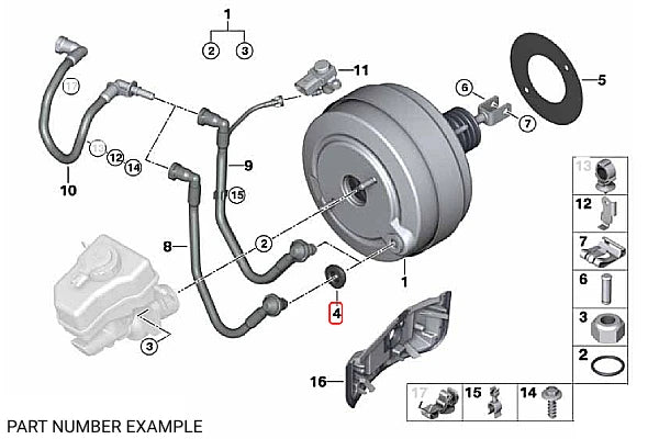Genuine BMW Brake Boost Vacuum Grommet – 34336893085