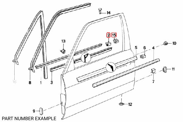 Genuine BMW Weather Strip Door Clamp - 51211906277
