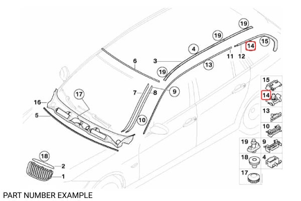 Genuine BMW Moulding Clamp in Schwarz – 51137157096