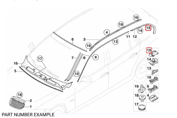 Genuine BMW Moulding Clamp – 51137157098