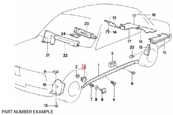 Genuine BMW Door Sill Covers Clamp for E30 – 51711936517