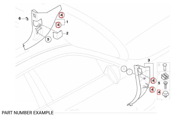 Genuine BMW Door Trim / Kick Panel Clip - 07147152593
