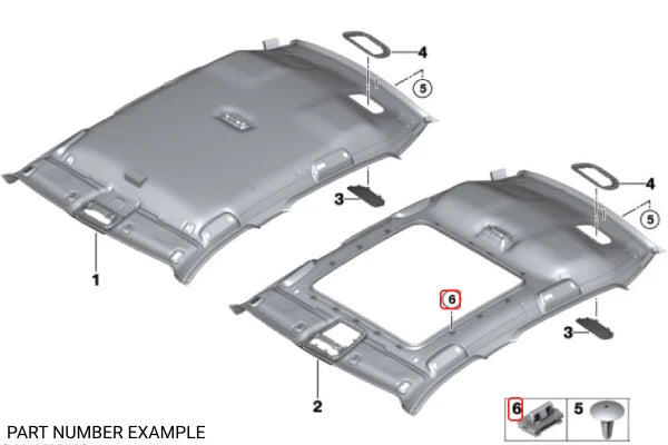 Genuine BMW Clip Panoramic Glass Sunroof - 07147212593