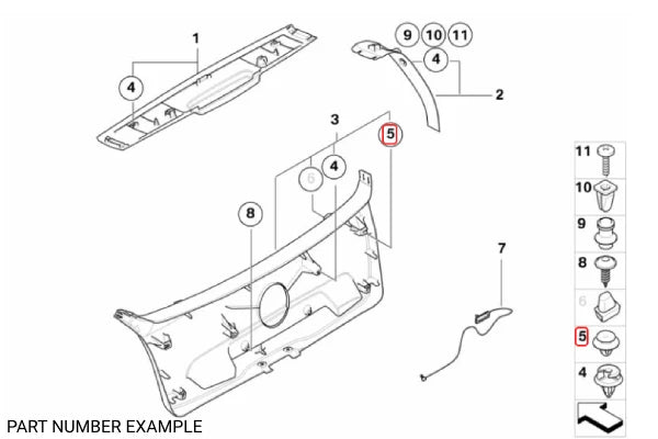 Genuine BMW Clip With Seal Ring, Beige - 51477117532