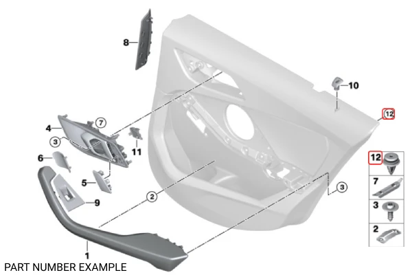 Genuine BMW Interior Clip With Seal Ring, Blue - 07149136882