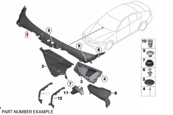 Genuine BMW Cover Windshield to suit F30, F31, F80 – 51717258178