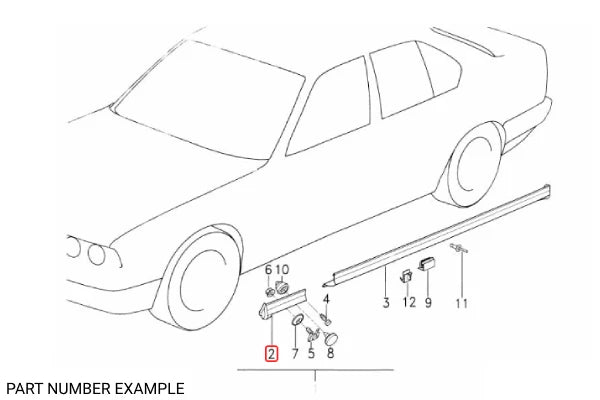 Genuine BMW 'IS' Side Skirt for E30 Coupe Front RHS – 51711947060