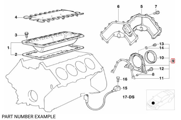Genuine BMW Crankshaft Seal Kit for M60 M62 - 11141436109