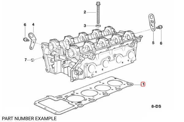 Genuine BMW Cylinder Head Gasket for Cylinders 1-5 (1.74 mm) for M60 - 11121736315