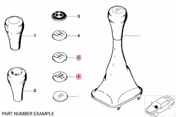 Genuine BMW Dogleg Gearbox Shift Knob Emblem – 25111220955