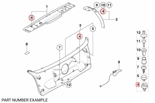 Genuine BMW  Door Interior Trim Panel Retainer - 51437001491