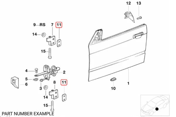 Genuine BMW Door Shim - 41517202047
